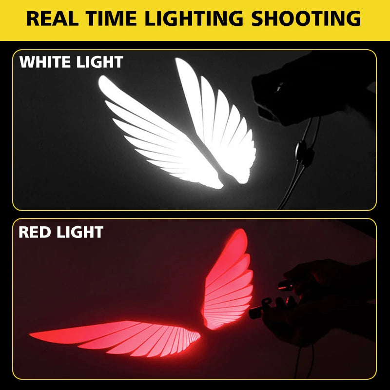 Motorcycle LED Chassis Lights Angel Wing Projection Lights Universal Fog Light Modified Pa
