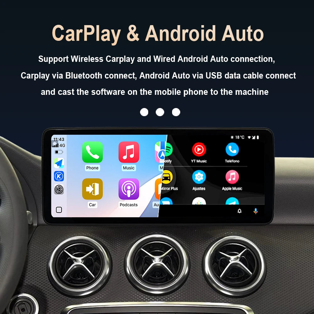 10.33 "/12.3" Android 14 Wireless Carplay for Mercedes Benz E Class W212 2009 - 2015 Car R