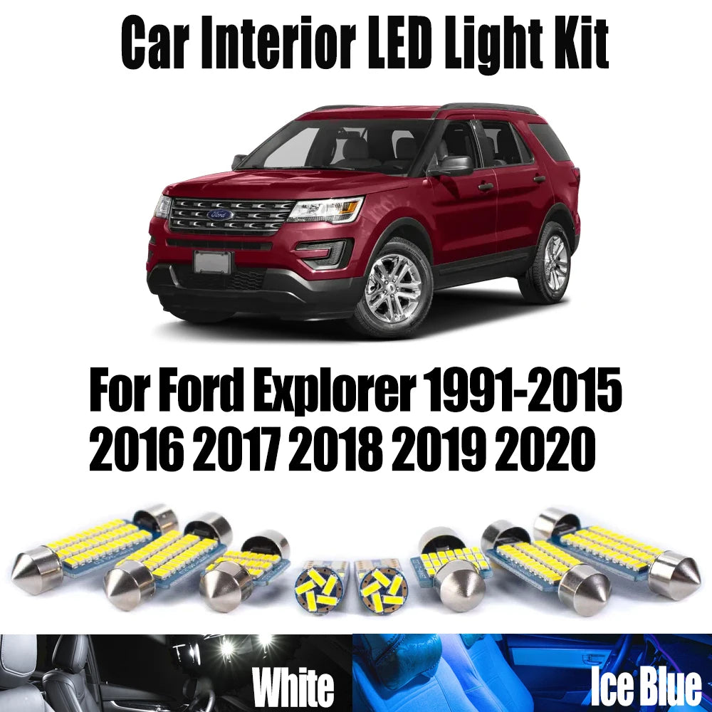 LED Interior Light Kit for Ford Explorer 1991- 2016 - Canbus Dome Map Door Trunk Bulbs | AUTOKITSHOP