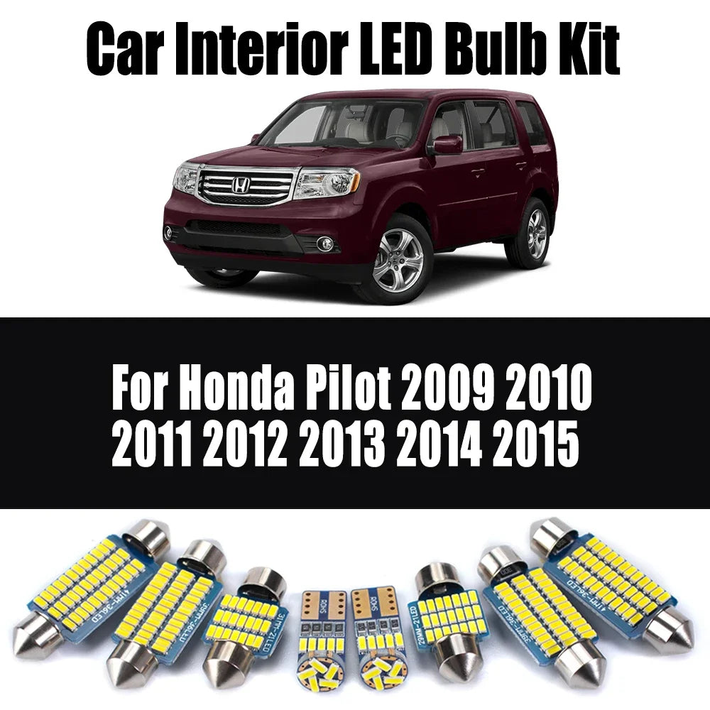 19-Piece LED Interior Light Kit for Honda Pilot 2009- 2012 - Canbus Dome Map Door Trunk Bulbs | AUTOKITSHOP