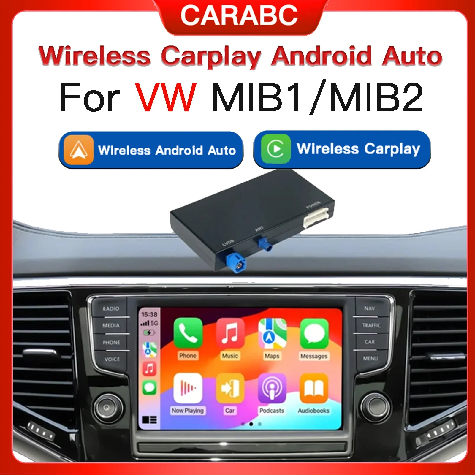 Wireless Carplay Android Auto Module For VW Volkswagen Skoda Octavia A5 Golf 7 Polo Passat | AUTOKITSHOP