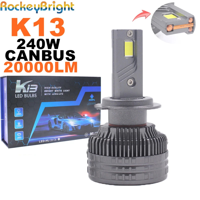 K13 Max H7 H1 H11 Led Lamp 3 Copper Tube Led Light For Car Light Fog Light H7 H11 HB3 9005