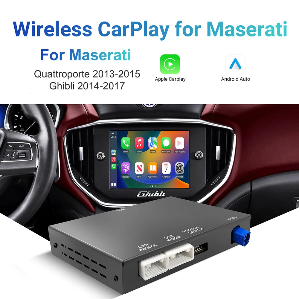 for Maserati Quattroporte Ghibli CarPlay Interface Wireless CarPlay Android Auto retrofit