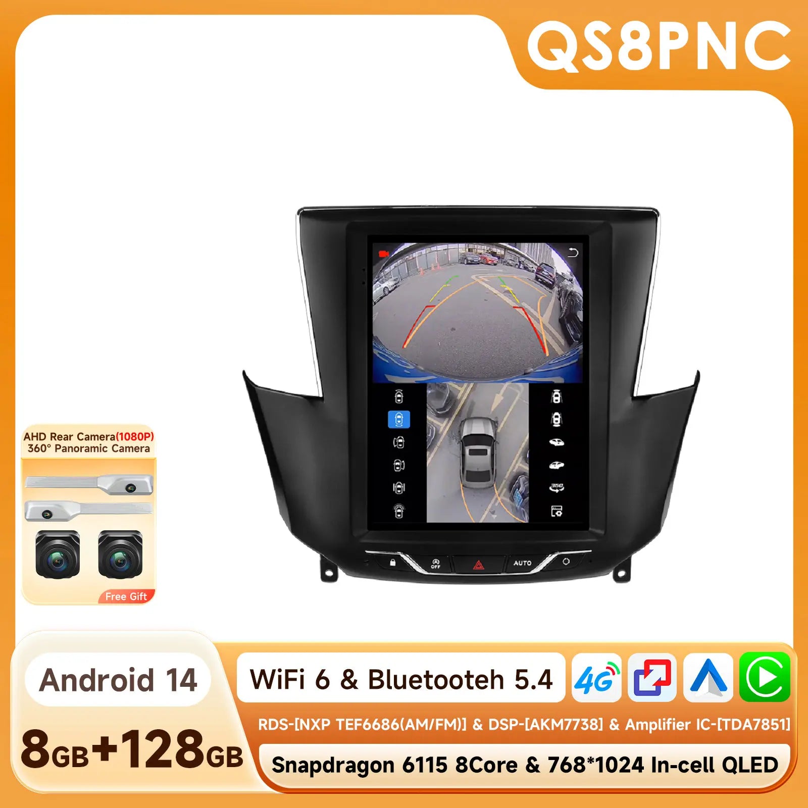 12.3" Car Radio GPS for Peugeot 408 2014-2019 - Snapdragon AI System, 4G CarPlay, Multimedia Stereo Head Unit