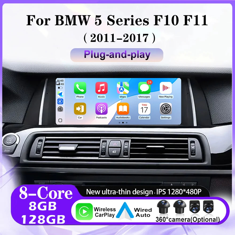 Carplay For BMW 5 Series F10 F11 2011-2017 Android Auto Car Radio Multimedia Video Player