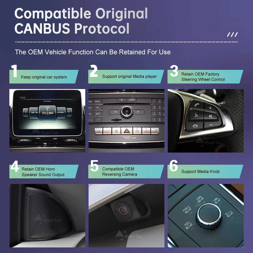 Road Top Android 13 Touch Screen Car Radio for Mercedes Benz GLE GLS 2016-2019 GPS Wifi LT