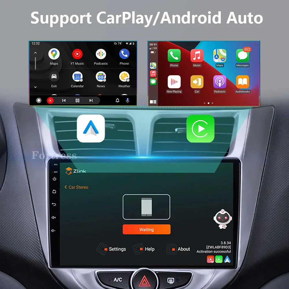 Android 16 Car Radio For Hyundai Solaris Verna Accent 1 2010 - 2016 Multimedia Video Playe