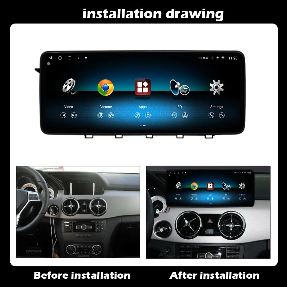 Android 14 For Mercedes-Benz GLK 2013-2015 NTG 4.5 System Car Radio Multimedia Video Playe