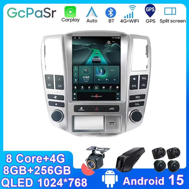4G For Lexus RX RX300 RX330 RX350 RX400 RX450 2004-2007 Touch Screen Car Radio Audio Carpa