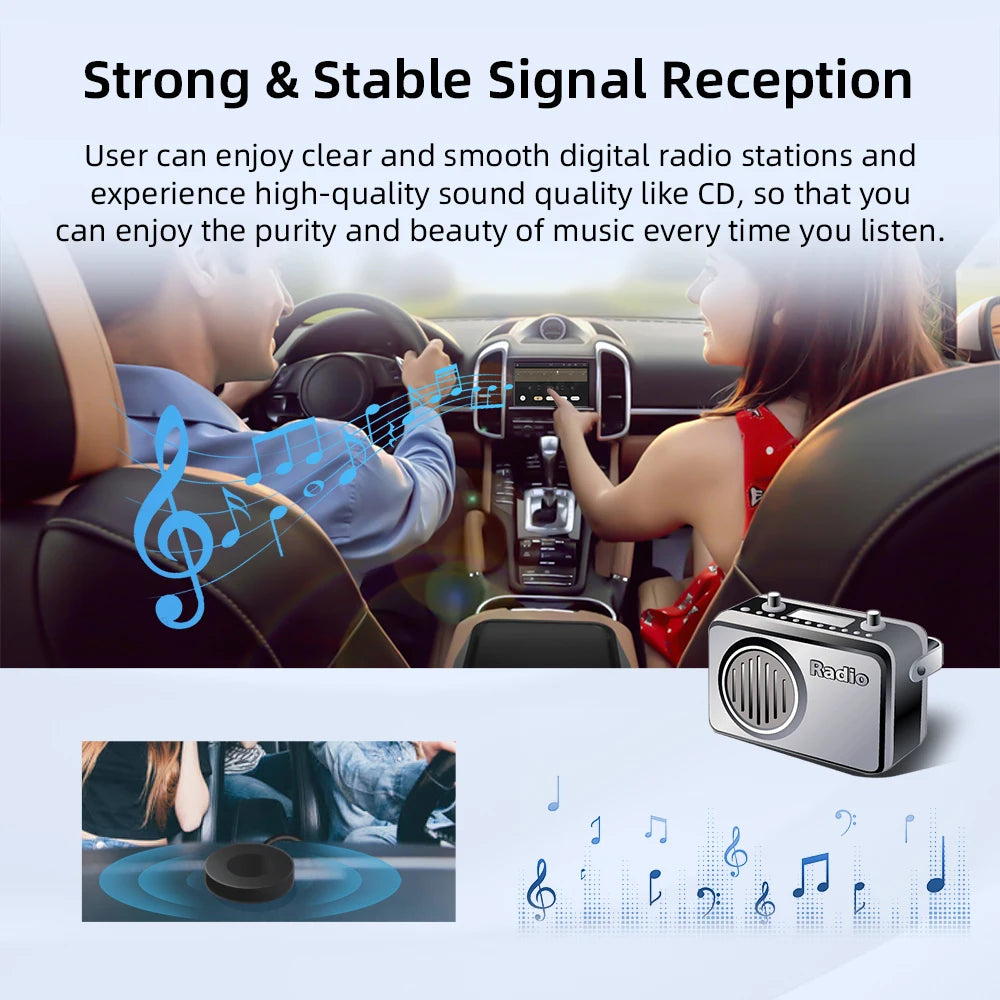 Car DAB/DAB+ Radio Adapter Portable DAB Digital Radio FM Transmitter Music Receiver Unlimi