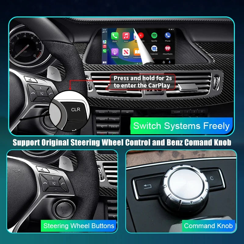 Newest Wireless CarPlay Android Auto Interface for Audi Q5 2010-2020, with Mirror Link Air