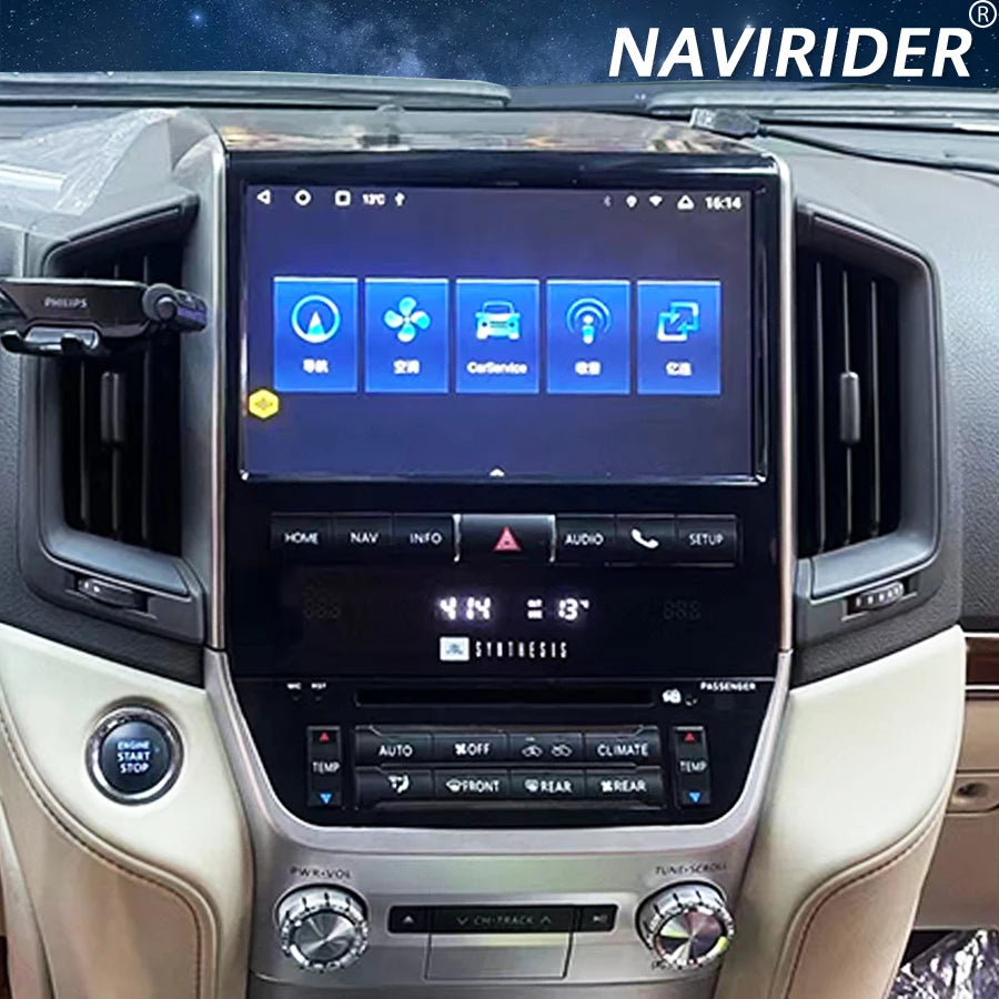 GPS Android 13 Navirider Radio Stereo Car Wireless Carplay For TOYOTA Land Cruiser 2008-20