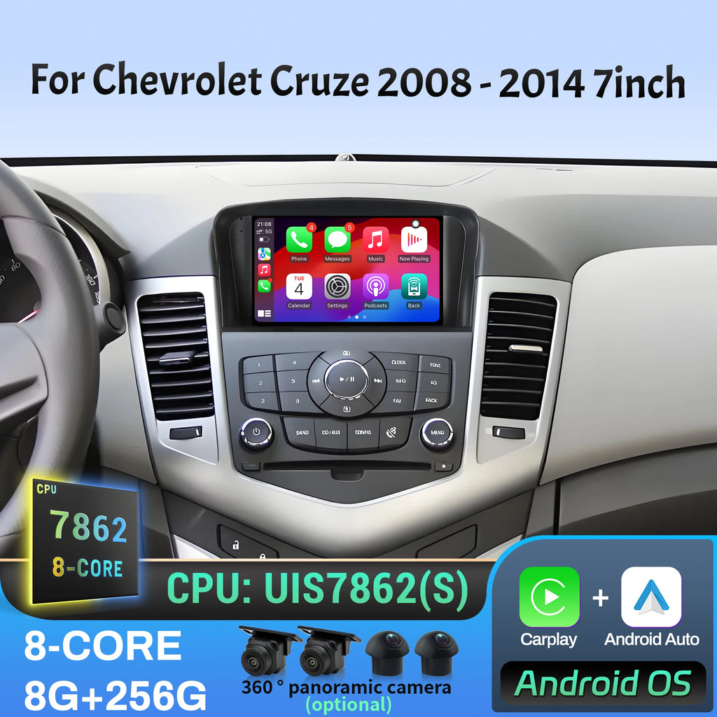 7 inch Android 14 Car Radio For Chevrolet Cruze 2008 2009 2010 2011 2012 2013 2014 Wireles