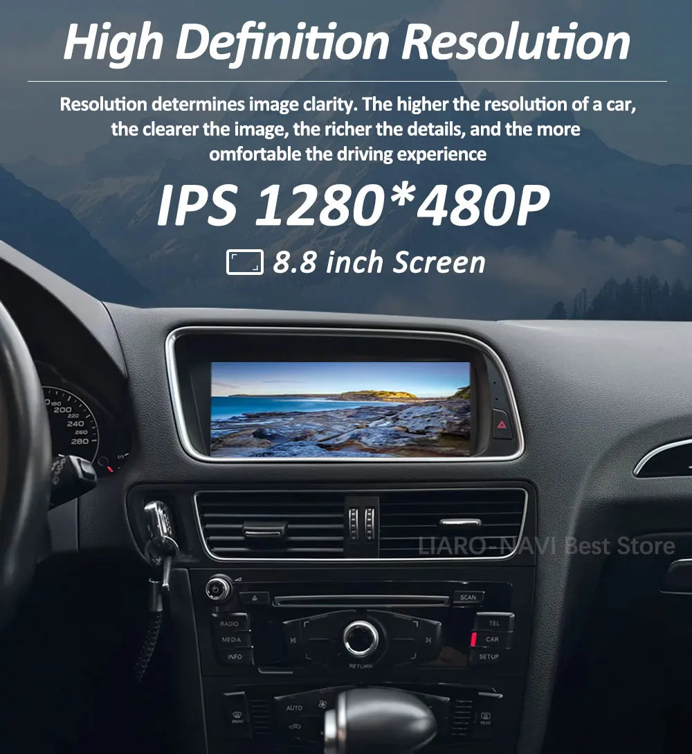 Android 16 for Audi Q5 2008 - 2017 HD Screen Car Radio Video Multimedia Player 8.8 inch BT