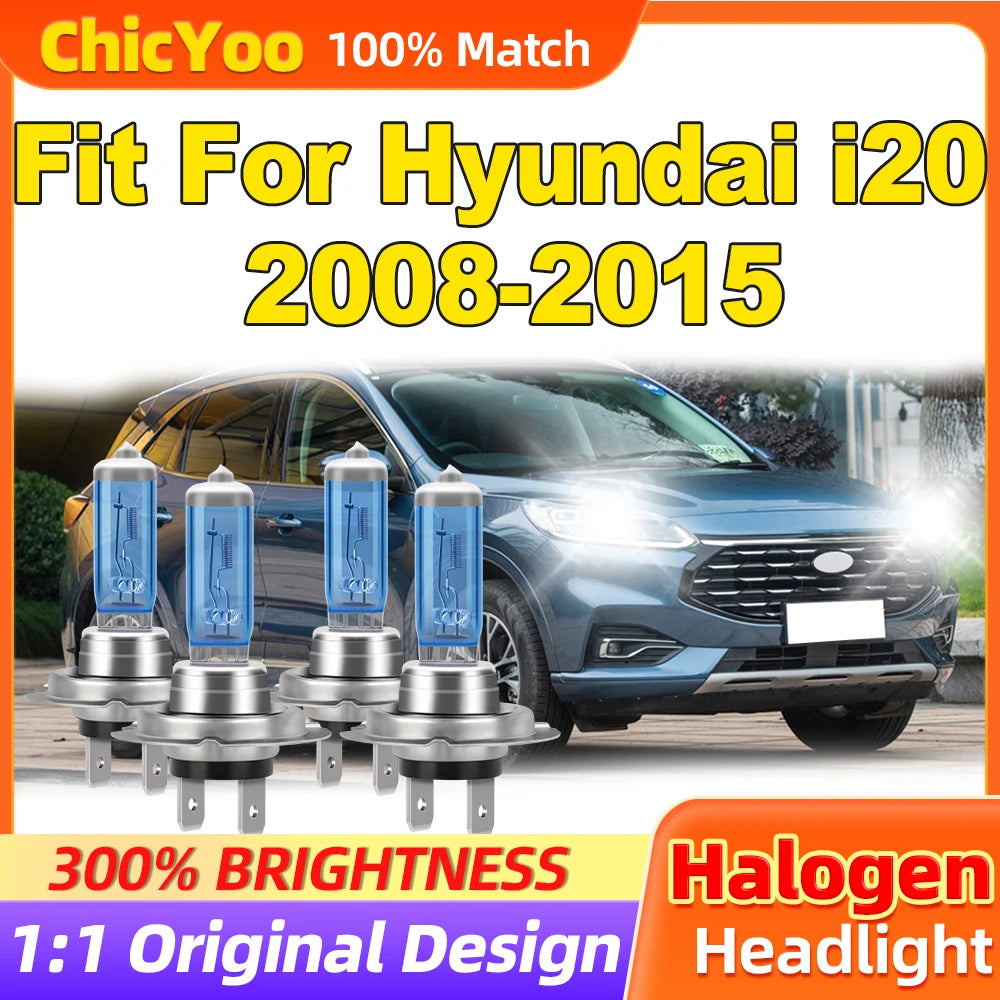 Fit For Hyundai I20 2008-2012 2013 2014 2015 200W Halogen Lights 24000LM Canbus No Error C