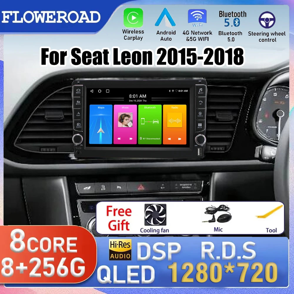 9 Inch Button radio Android 15 Carplay For Seat Leon 2015 2016 2017-2018 Car Radio Multime | AUTOKITSHOP
