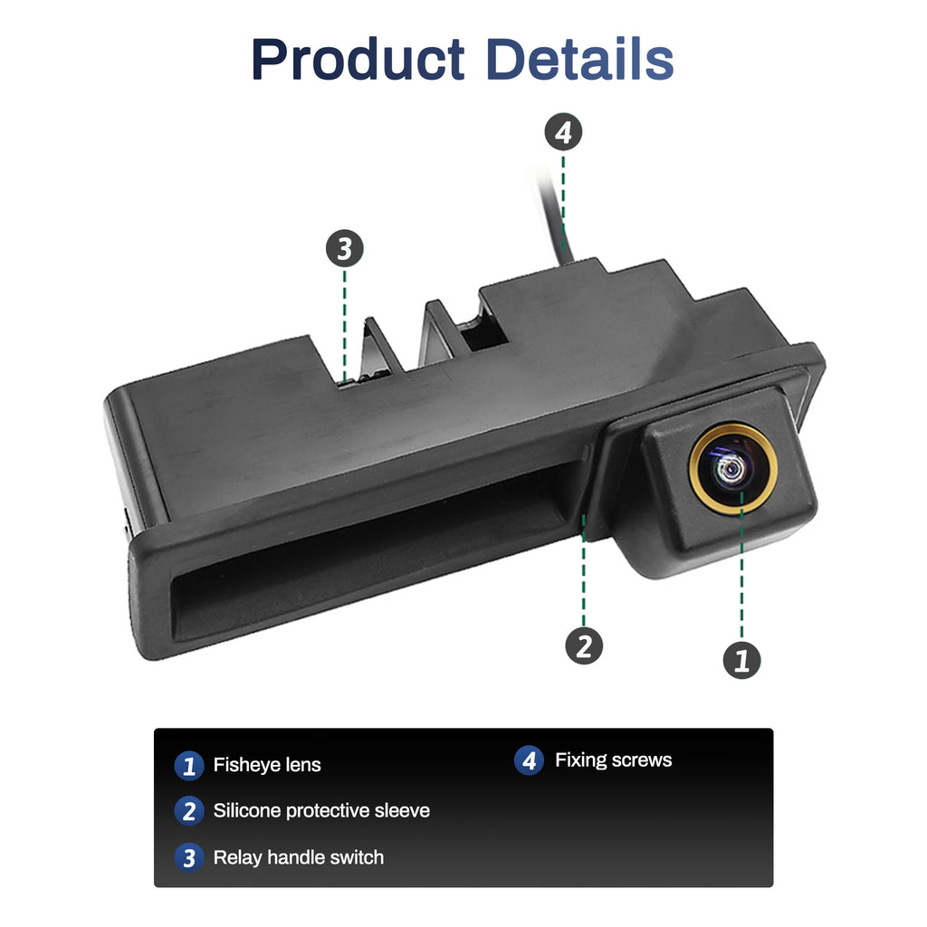 Trunk Handle Camera For Audi A1 A3 A4 A6 A6L S5 Q5 Q7 2008-2012 170 Degree Fish Eye Lens C