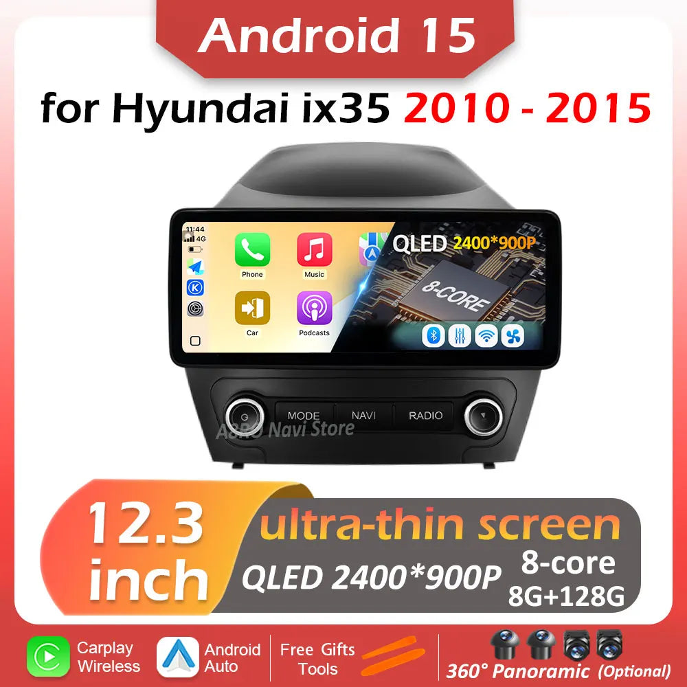 Intelligent System for Hyundai ix35 2010 2011 2012 2013 2014 2015 Android 15 Wireless Carp | AUTOKITSHOP