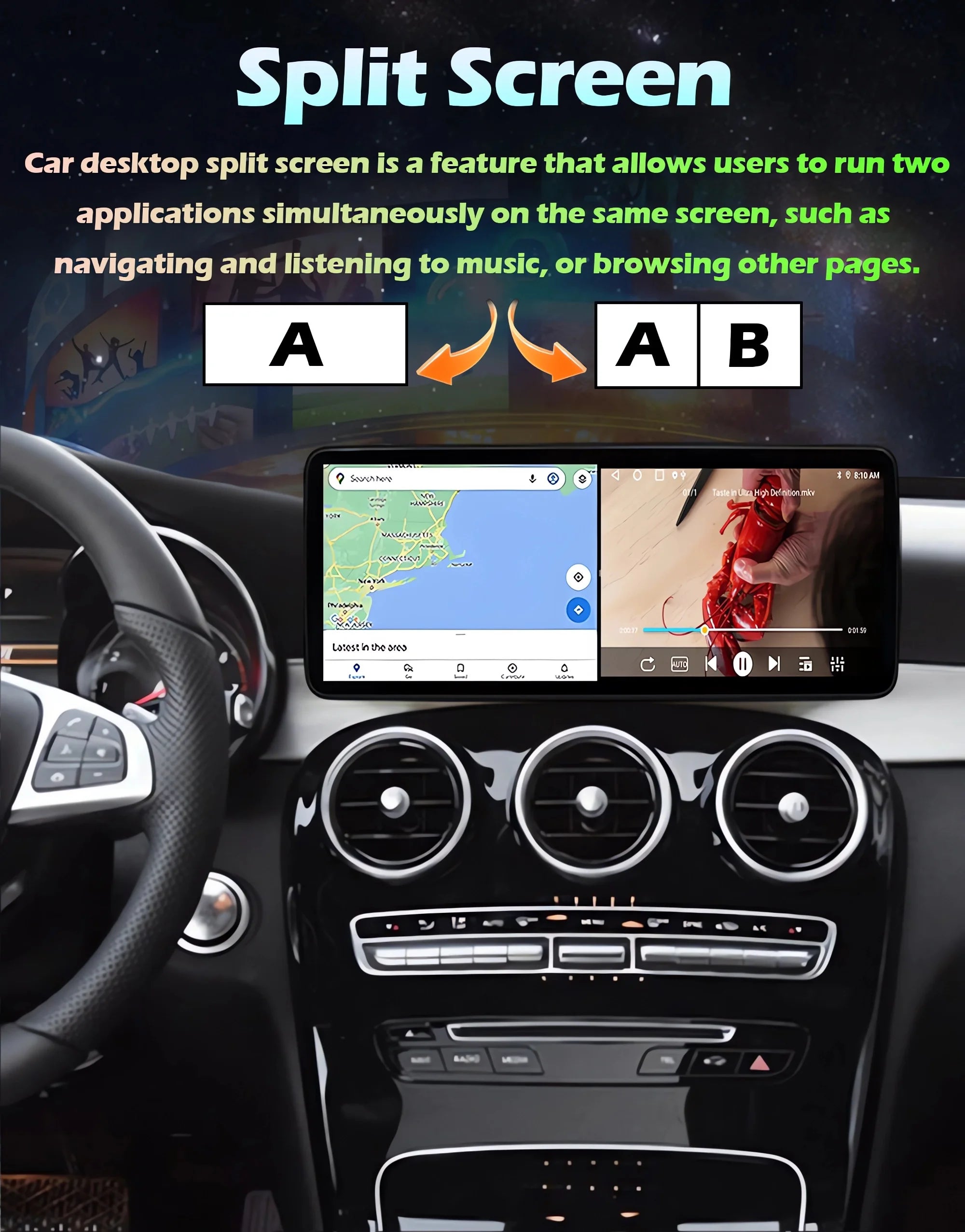 12.3 inch Android 16 Wireless Carplay WiFi GPS Navi Car Radio Video Multimedia Player For