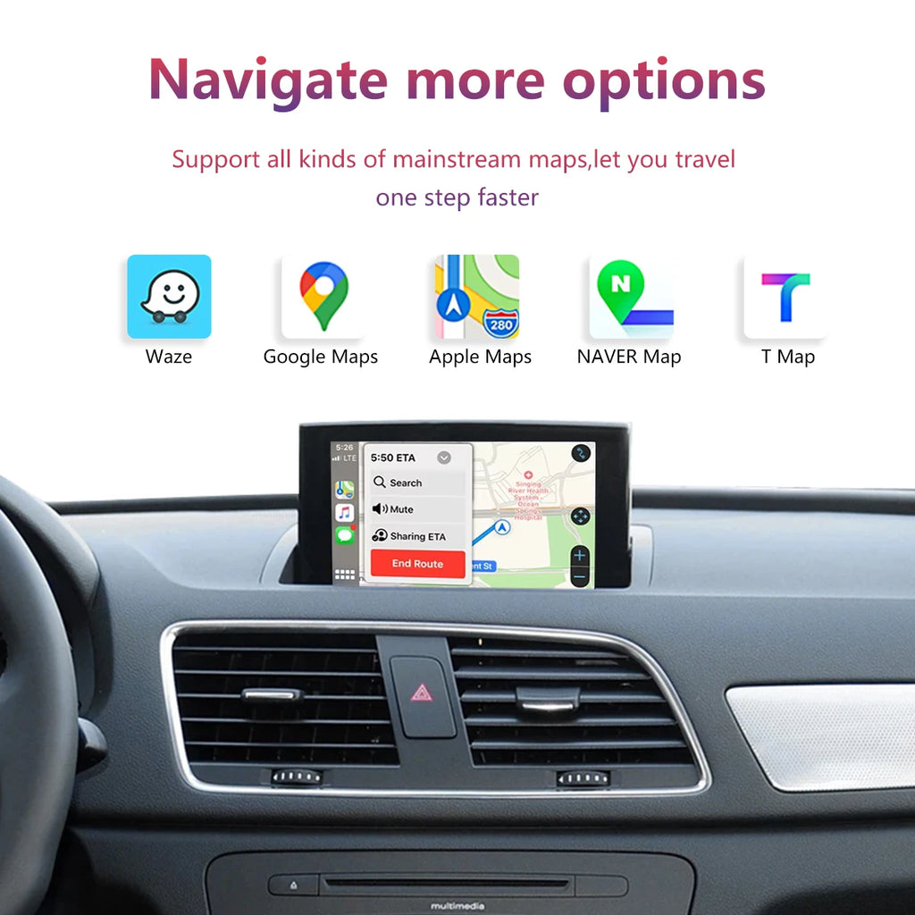 WRWD Wireless CarPlay Android Auto For Audi A1 Q3 2012-2018 2G/3G MMI HN+ RMC With AirPlay