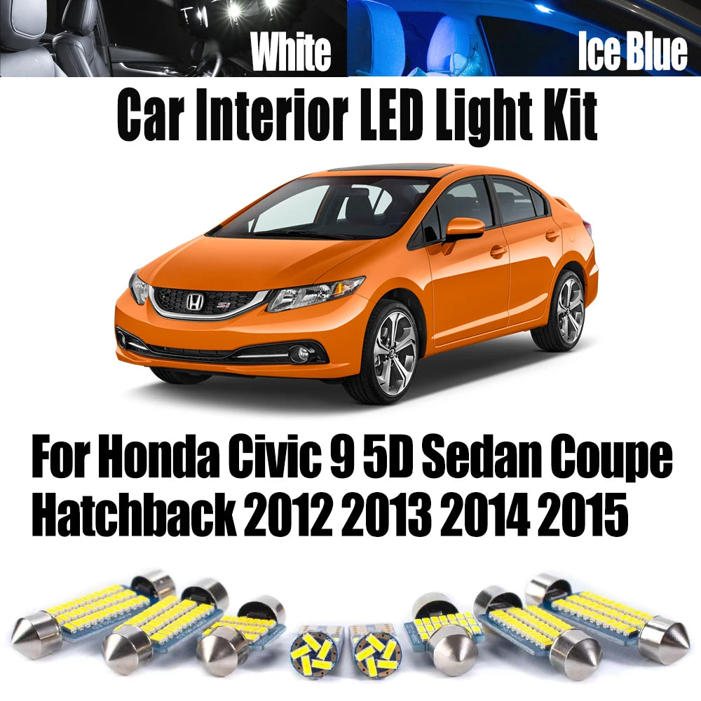 LED Interior Light Kit for Honda Civic 9 5D Sedan Coupe Hatchback - Canbus Error-Free Bulbs | AUTOKITSHOP
