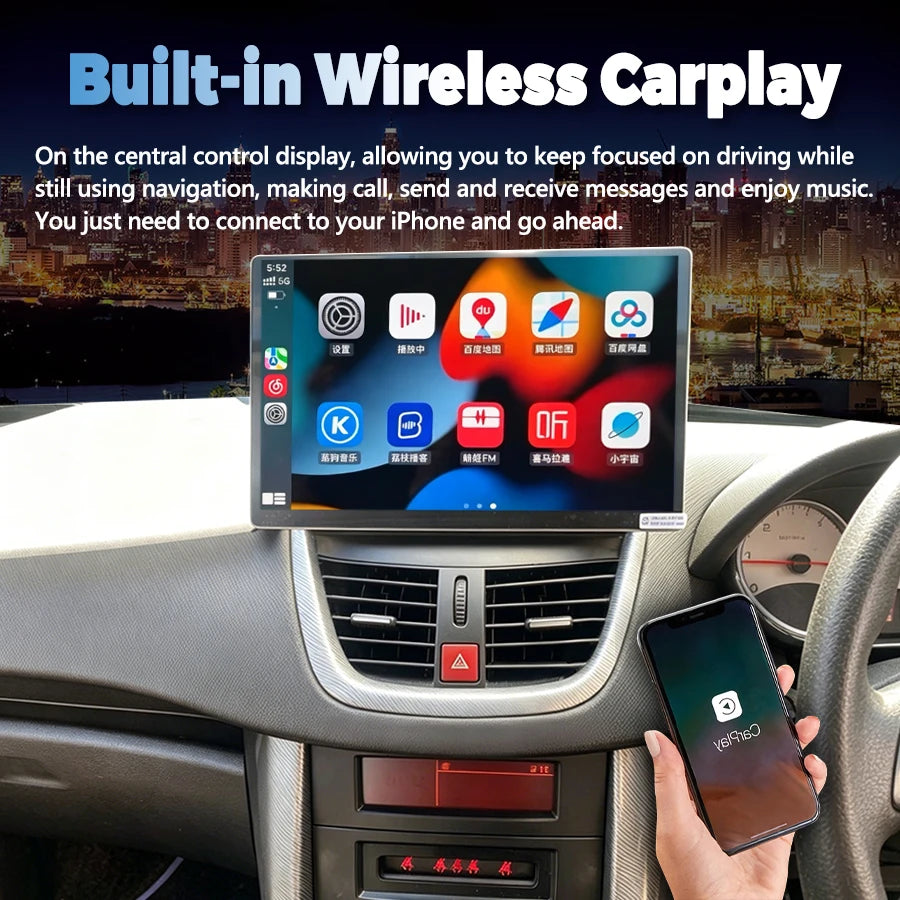 12.5'' Android For Peugeot 207 207CC 2006-2015 Wireless CarPlay Auto GPS Bluetooth Stereo