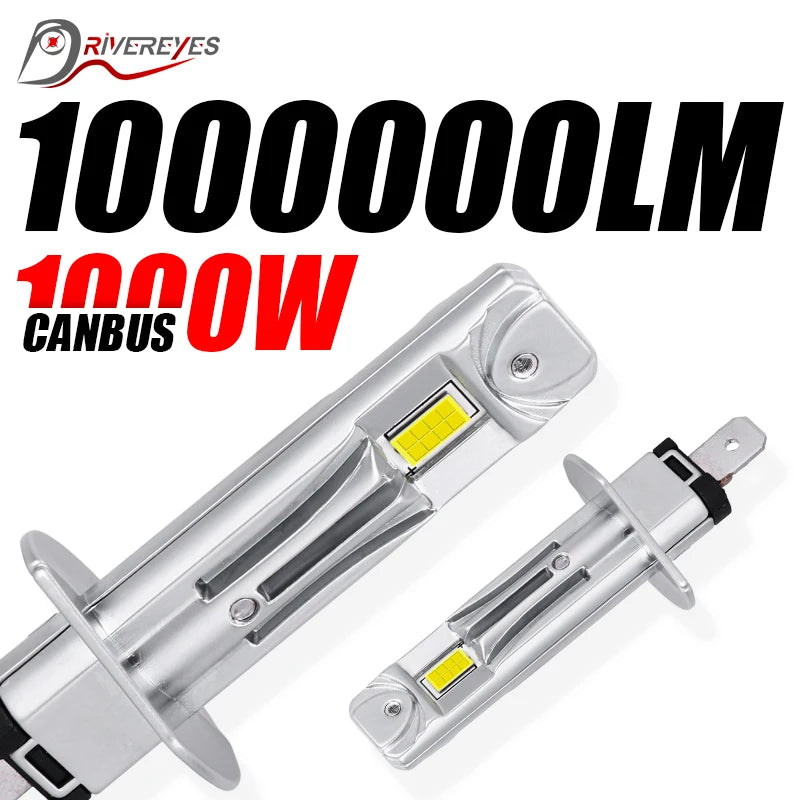 1000000LM H1 LED Headlight Bulb H1 LED Canbus Car Head Fog Light Fanless Wireless Mini Siz