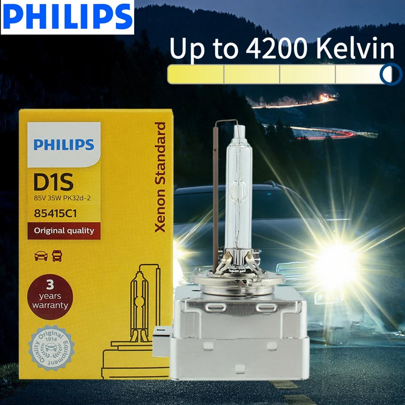 Philips D1S Xenon HID 35W Headlight Bulb 4200K White Genuine Car Replacement Upgrade Lamp