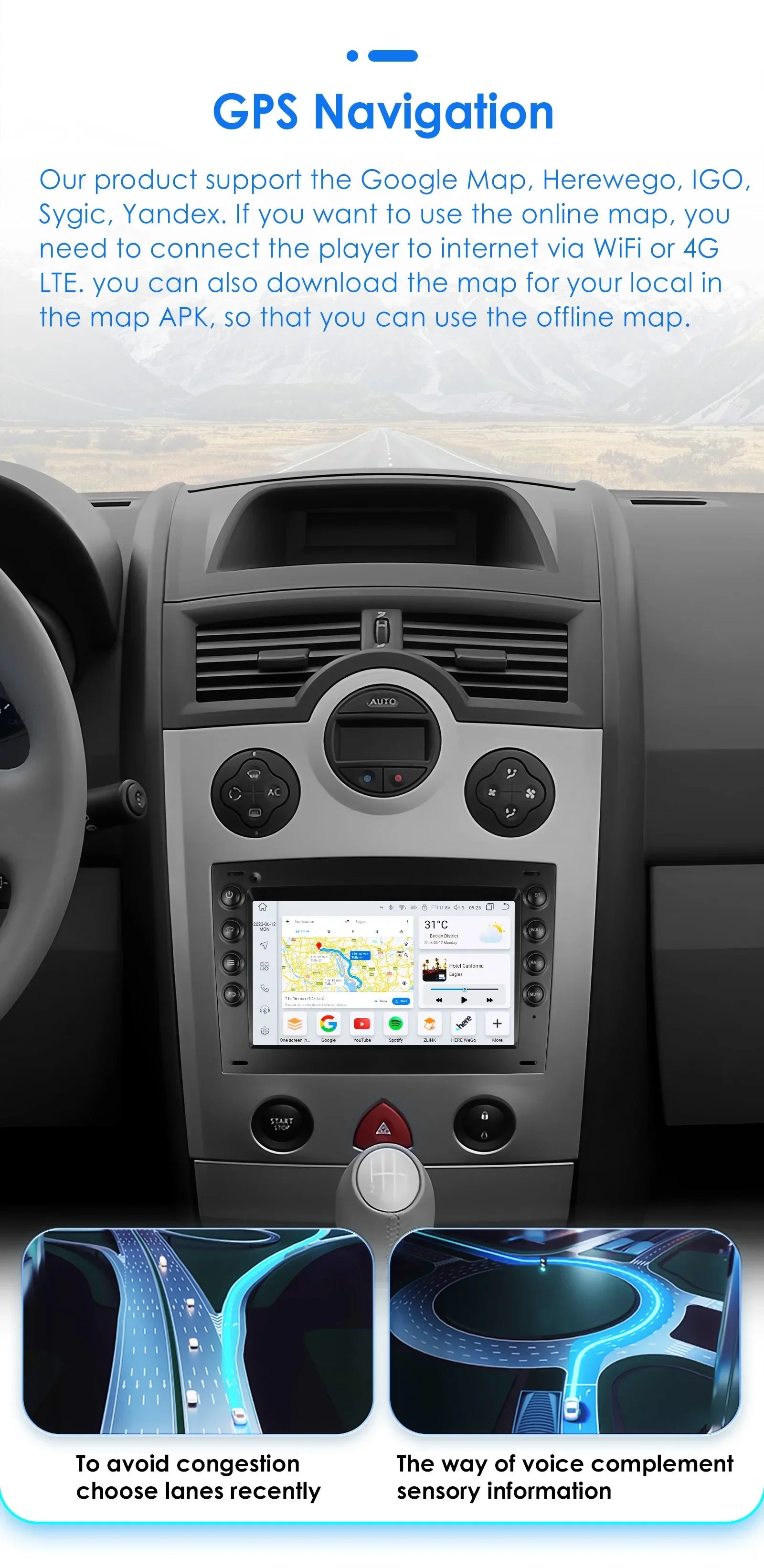 2 din Carplay Android Auto Car Radio For Renault Megane 2 2002-2009 Car Multimedia GPS aut