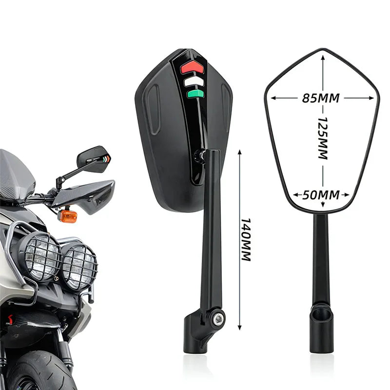 For Italjet Dragster 200 / 250i / 125 / 400 Rearview mirror CNC Aluminum Motorcycle Rearview Mir - Automotive LED Light