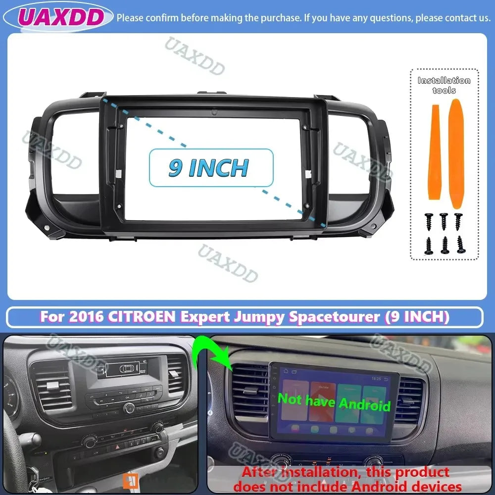 For 2016 CITROEN Expert Jumpy Spacetourer 9inch Car stereo radio Android frame panel fasci