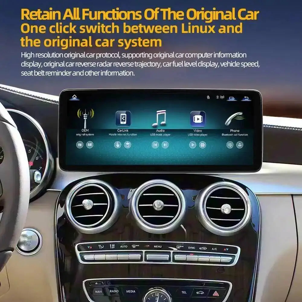 12.8Inch Linux System Car Radio Android Auto For Mercedes Benz A W176 CLA C117 X117 GLA X1 | AUTOKITSHOP