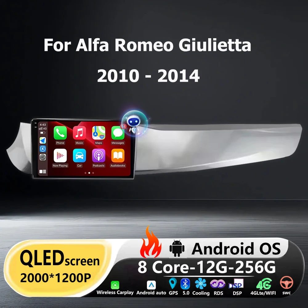 Wireless Carplay For Alfa Romeo Giulietta 2010 - 2014 Android 16 Auto Car Radio Multimedia