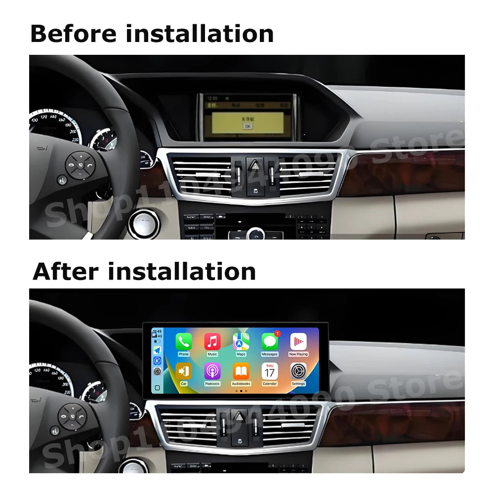 Carplay Android 14 for Mercedes Benz E Class W212 2009 - 2015 QLED Car Stereo Radio Multim