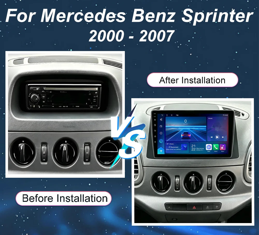Android 16 Car Radio For Mercedes Benz Sprinter 2000 2001 2002 2003 2004 - 2007 Carplay Mu