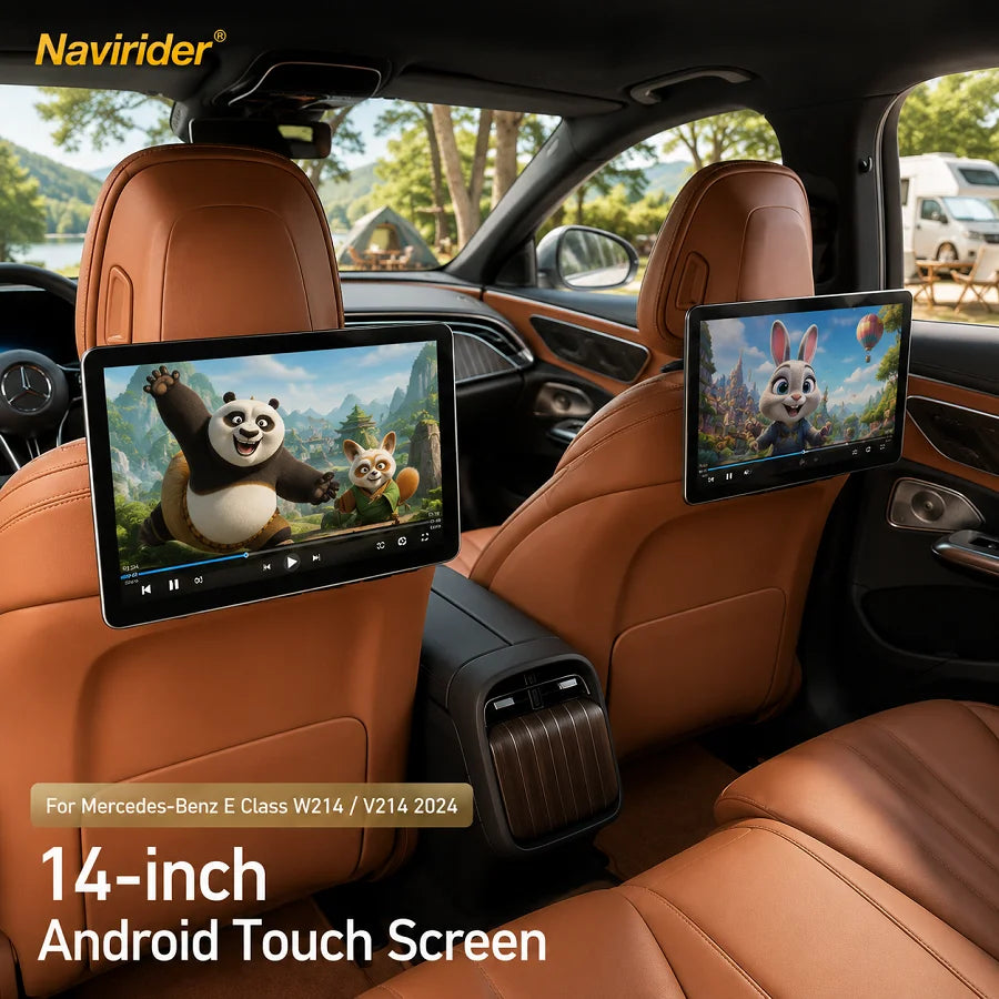 T For Mercedes Benz E Class W214 V214 2024 Rear Seat Entertainment Android Headrest Monito | AUTOKITSHOP