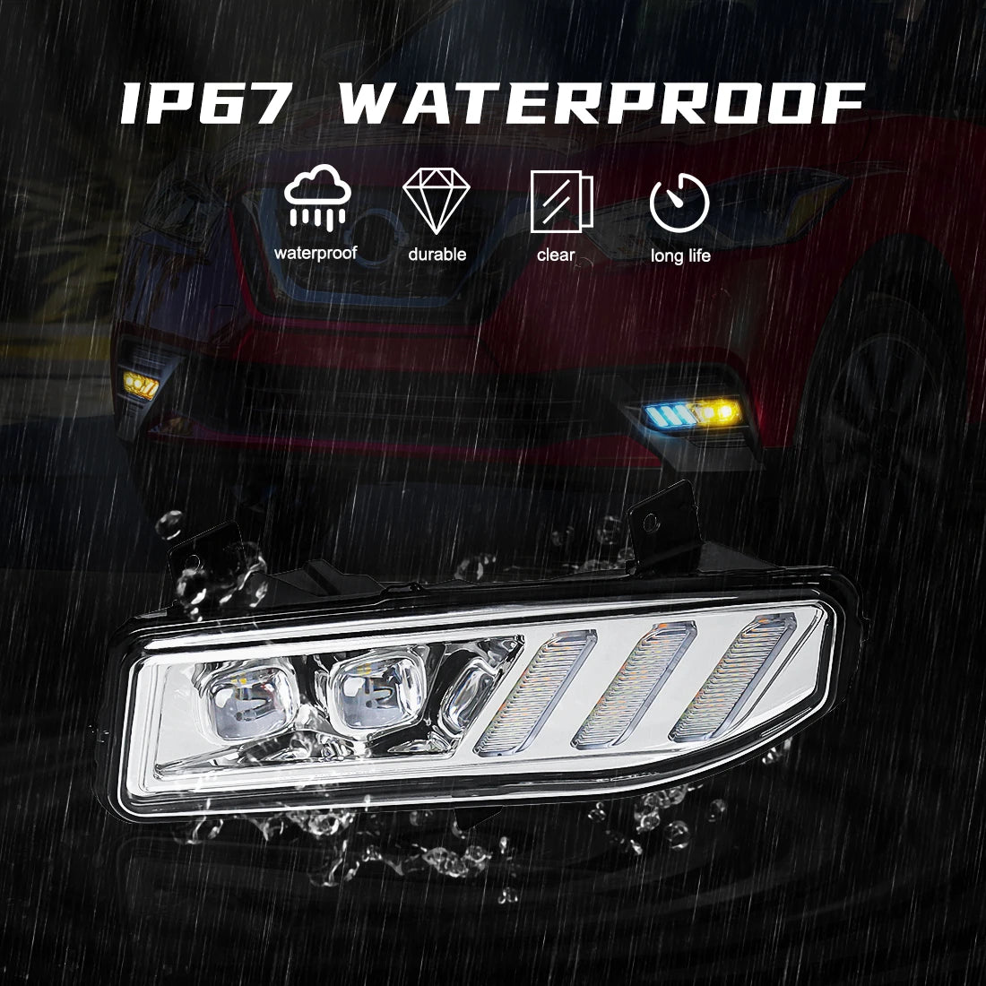 LED Fog lamp Daytime Running Light DRL For Nissan Sentra 2020 Xtrail Rogue Kicks 2017 2018 | AUTOKITSHOP