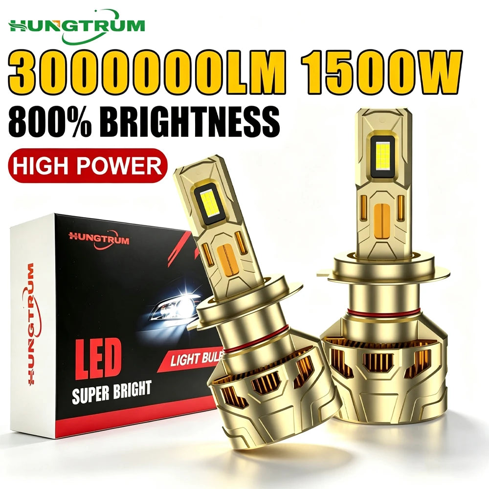 H7 H4 H11 LED Headlight With Fan Turbo H1 9005 9006 LED Car Lights CANBUS Fog Lamp Super B