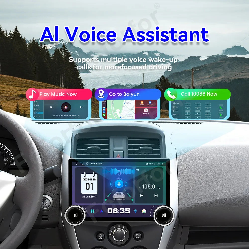 Modern Sleek Ultra Clear HD Touch 11.5 Inch Android 15 GPS Stereo Head Unit With Wireless