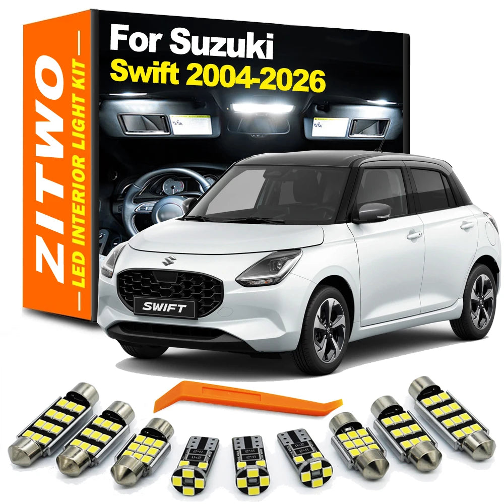 Car Parts For Suzuki Swift 2004- 2018 2019 2020 2021 2022 2023 2024 2025 2026 LED Interior Reading Light License Plate Lamp Kit