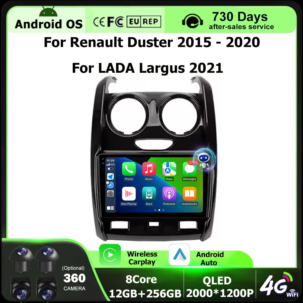 Car Radio Multimedia Player Navigation GPS For Renault Duster 2015 - 2020 For LADA Largus