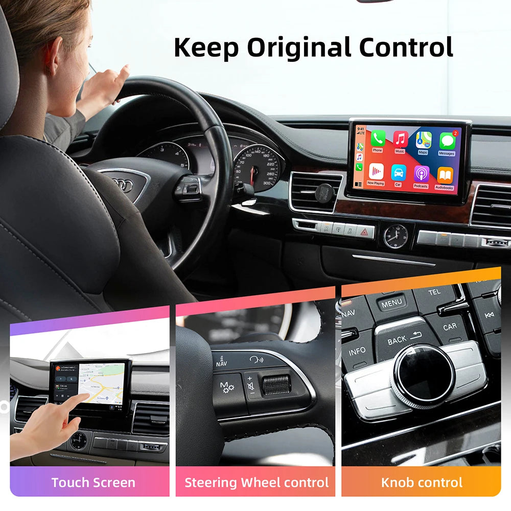 OEM Screen Upgrade Decoder Box for Audi A8 2010-2017, 6.5"/7" Screen MMI 3G with CarPlay &