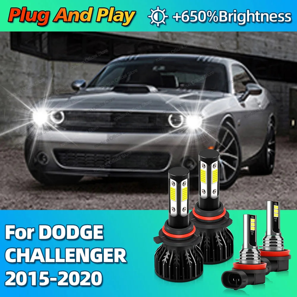 2/4Pcs 30000LM LED Headlight HIR2 9012 Car Bulbs H8 Fog Light Lamp Canbus For DODGE CHALLE