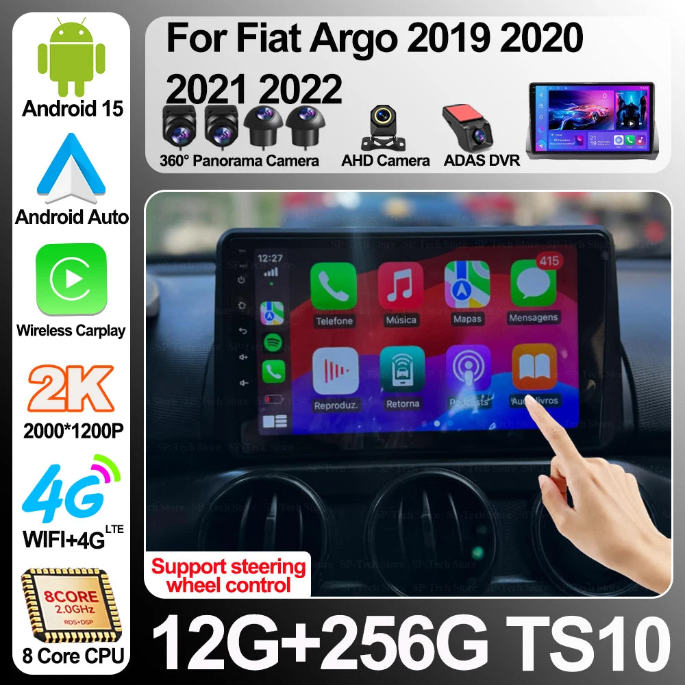 Car Radio For Fiat Argo 2019 2020 2021 2022 Android 16 Auto Multimedia Video Player Stereo | AUTOKITSHOP