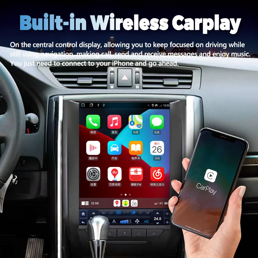 12.1inch Android 13 Car Radio GPS For Toyota Reiz 2011-2016 Carplay Auto Navigation DSP He | AUTOKITSHOP
