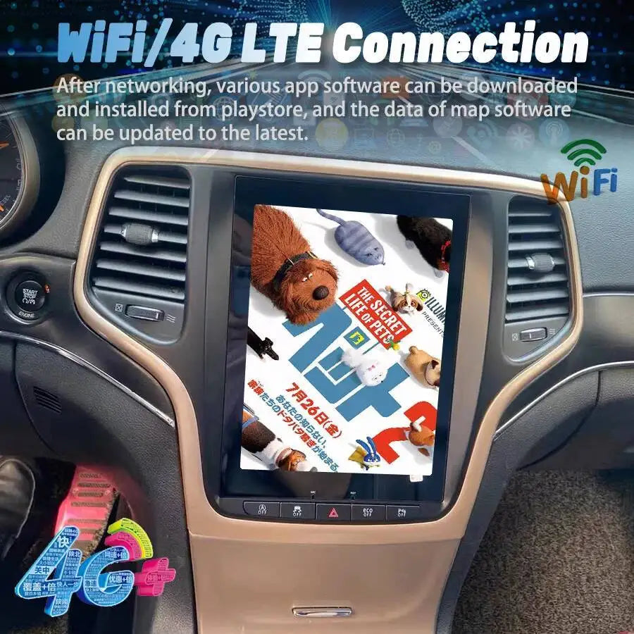 Android 15 Stereo Car Radio For JEEP Grand Cherokee 2014-2023 GPS 2Din DSP Car Multimedia