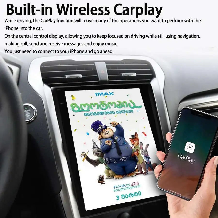 256GB Rom 12.1Inch Tesla Android Screen Car Multimedia Video Player For Ford Mondeo 2016 F