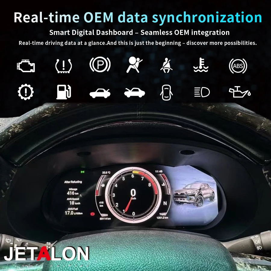 2026 Update Car Digital LINUX Instrument Cluster For Toyota Hilux Fortuner 2016-2024 LCD S | AUTOKITSHOP