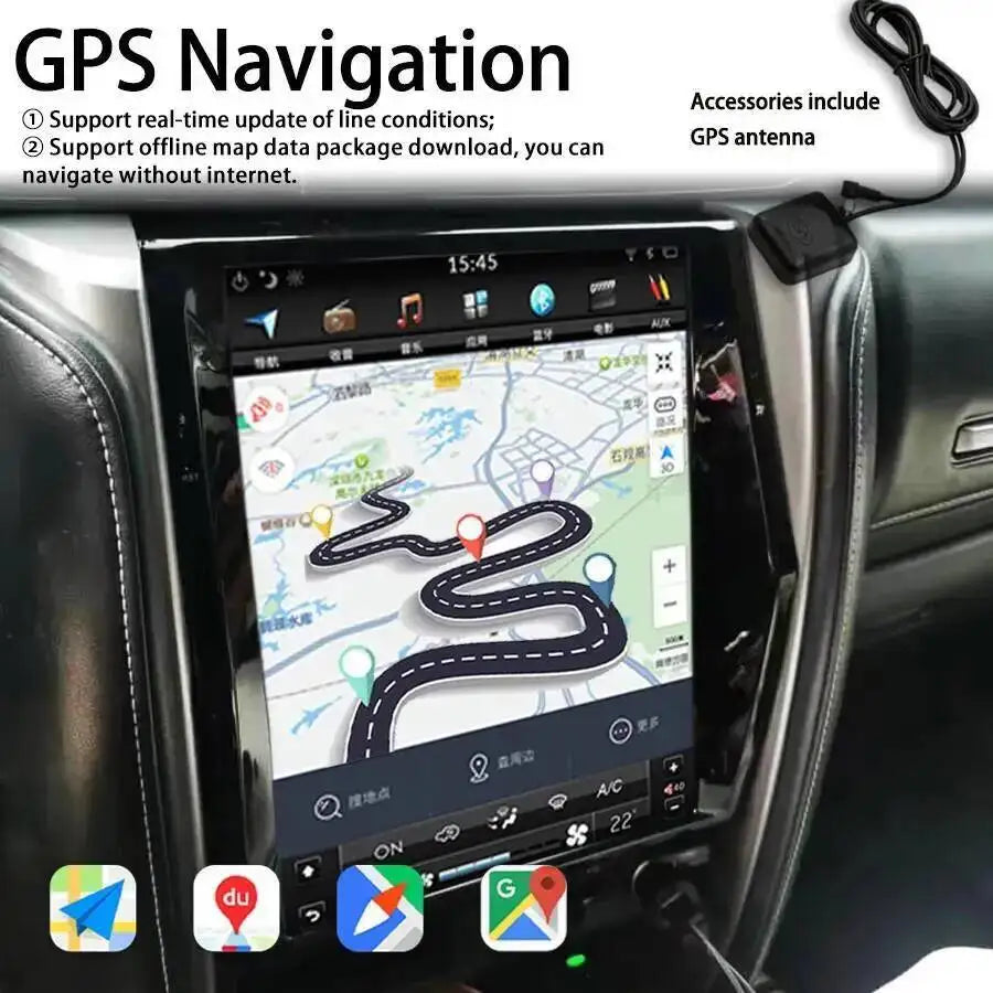 GPS Carplay 12.1'' Car Radio Vertical Screen For TOYOTA Fortuner HILUX Revo 2016-2022 Andr