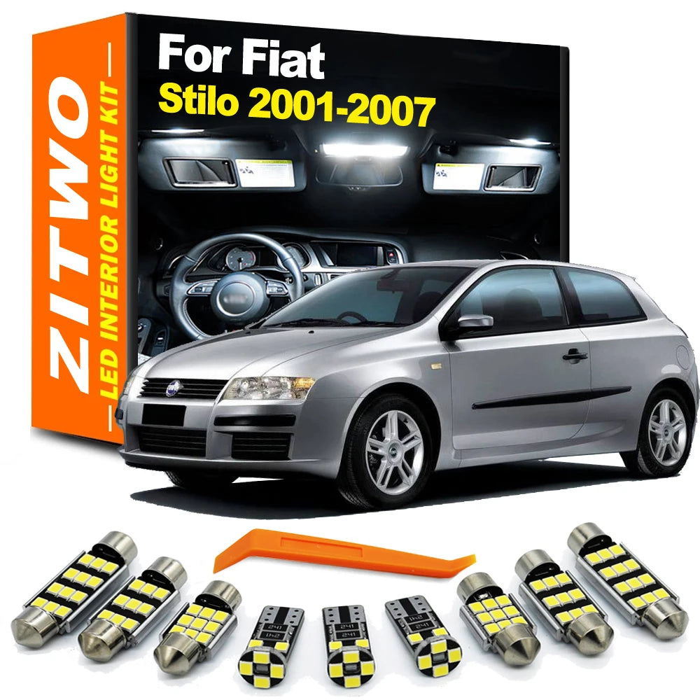 ZITWO 14Pcs Canbus LED Bulb Interior Dome Map Reading Light Kit For Fiat Stilo 2001 2002 2003 20 - Canbus LED Car Light